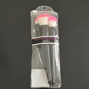 Makeup Brushes Set with Pink and White Bristles